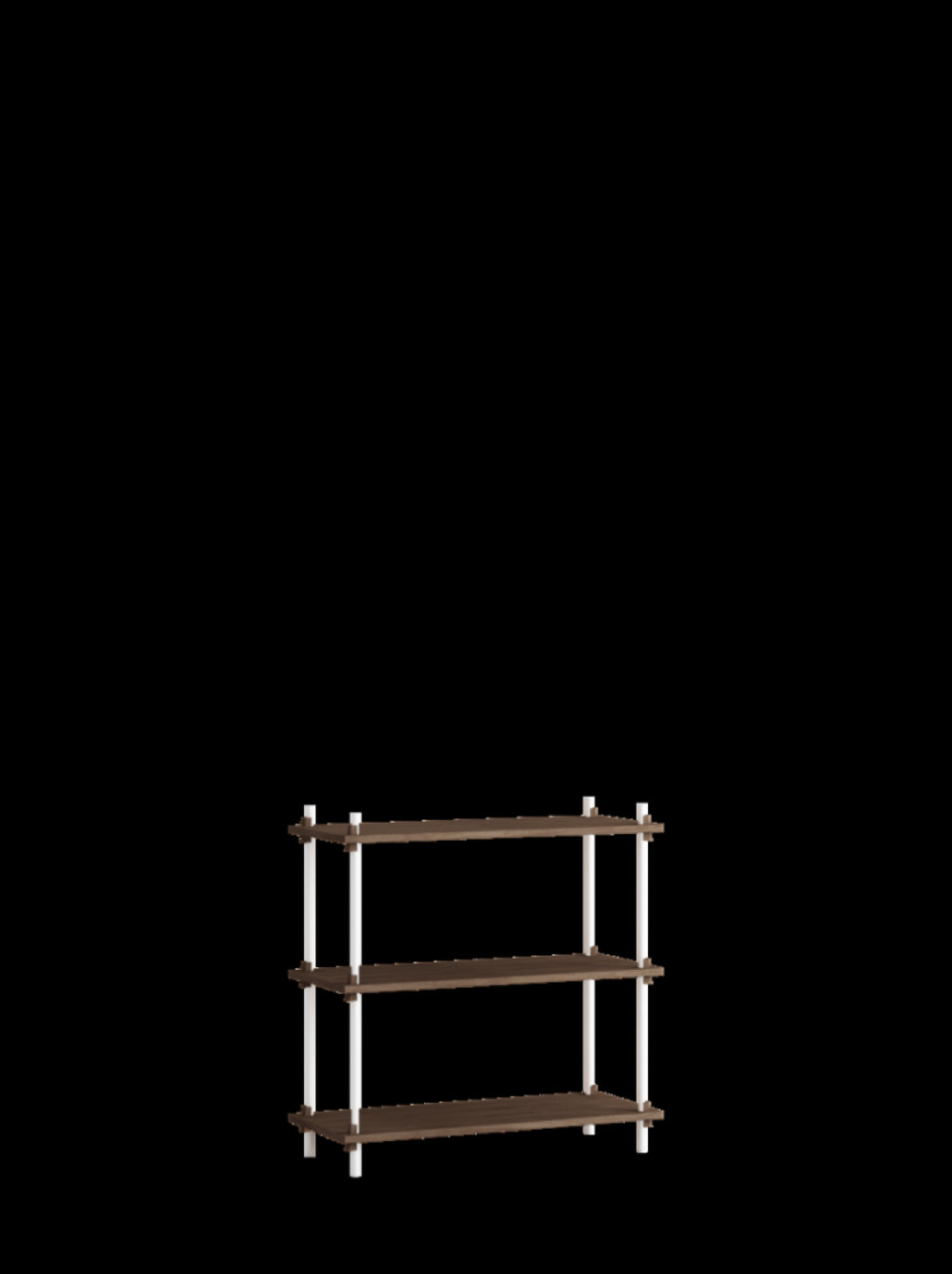 Customizable Moebe Shelving System in Smoked Oak & White - 85x86x35 cm