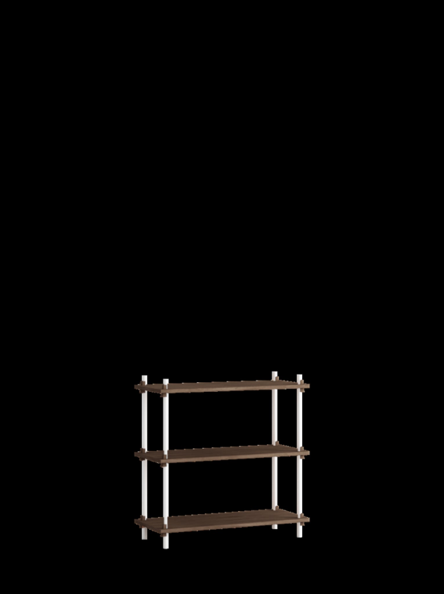 Customizable Moebe Shelving System in Smoked Oak & White - 85x86x35 cm