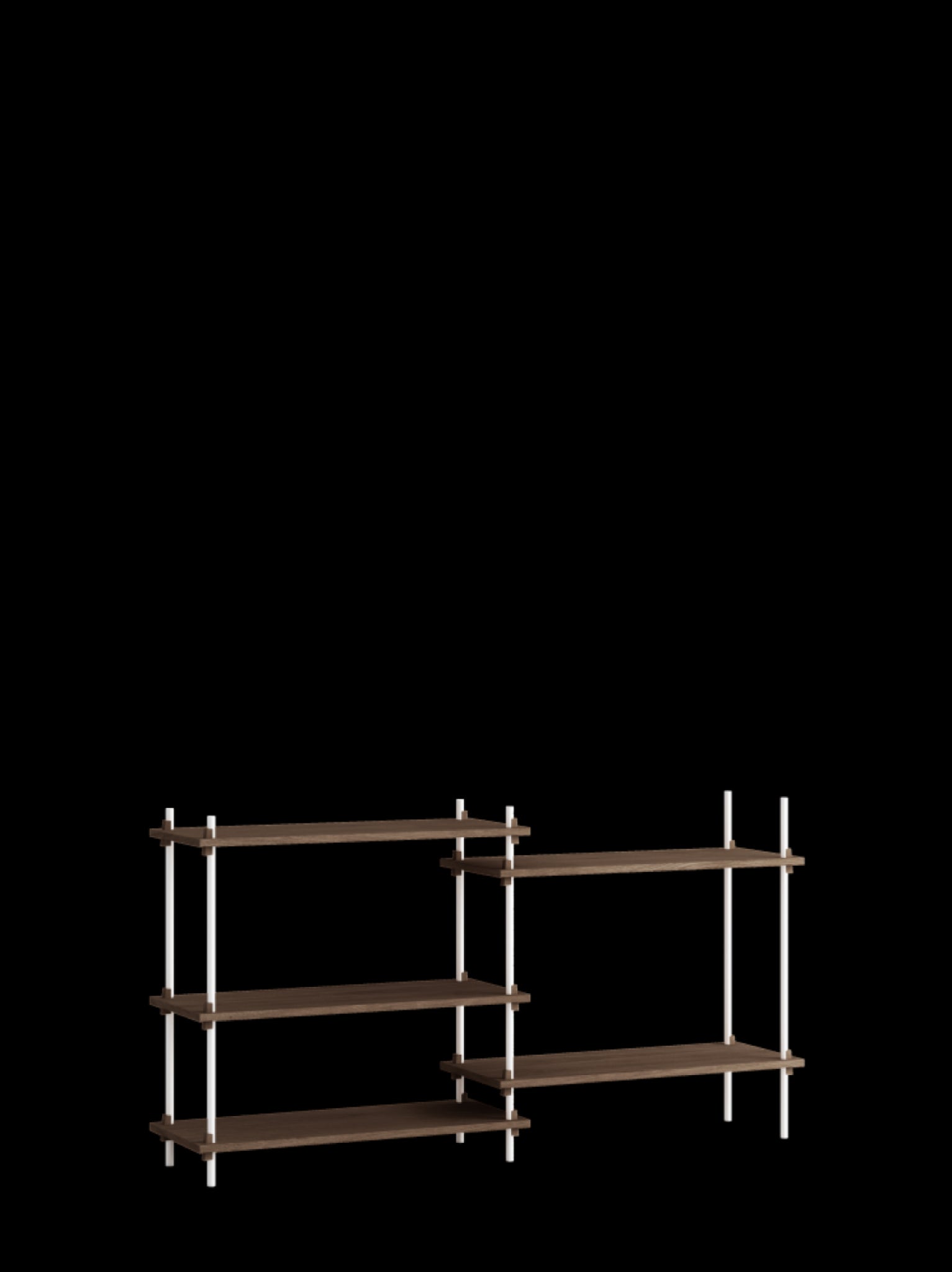 Customizable Moebe Shelving System in Smoked Oak & White - 85cm Height