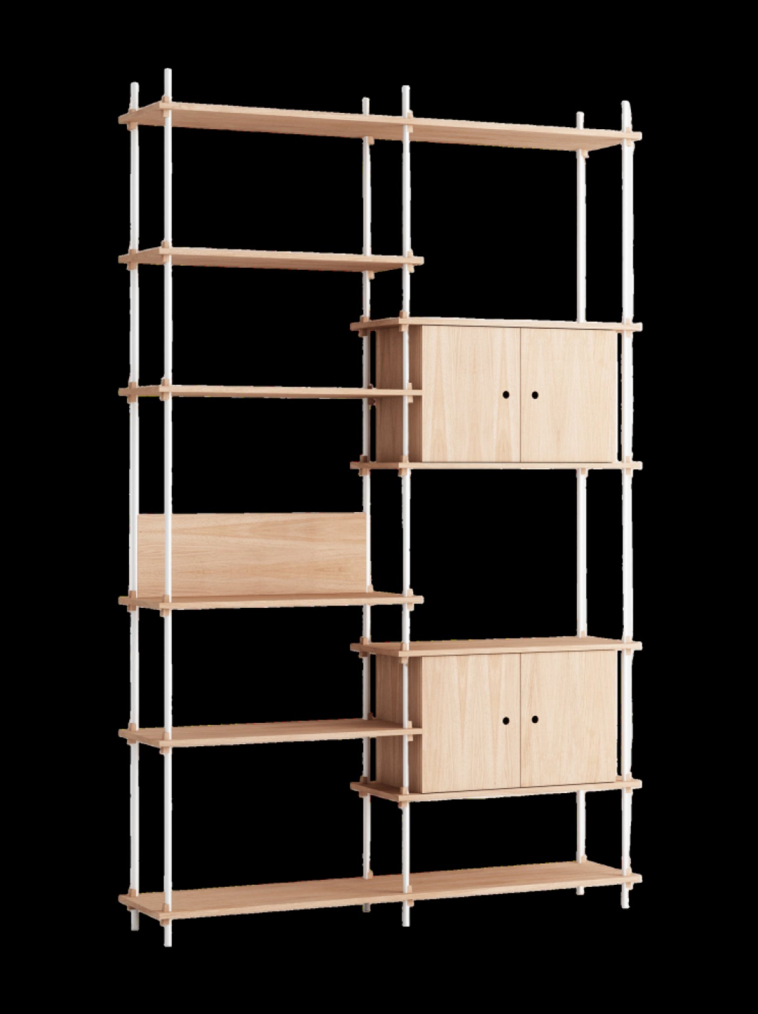 Customizable Moebe Shelving System in Oak/White - Versatile Home Solution