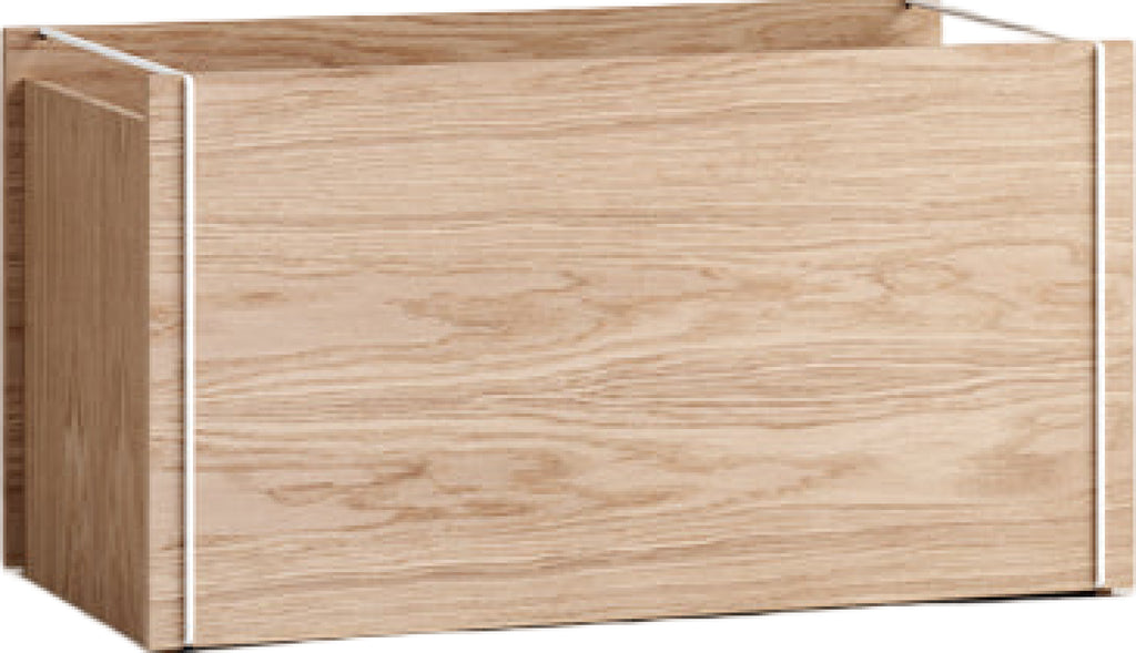 Spacious Moebe Oak/White Storage Box - 47L, Stackable & Easy Assembly