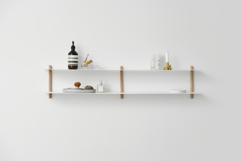 Gejst Nivo Wall Shelf C - Light Oak/white 118x25cm Minimalist Design