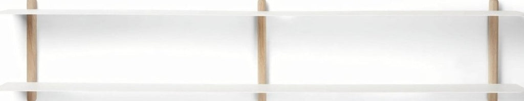 Gejst Nivo Wall Shelf C - Light Oak/white 118x25cm Minimalist Design