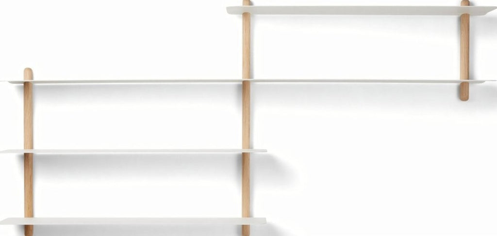 Gejst Nivo Wall Shelf 59cm – Light Oak & White Minimalist Nordic Design