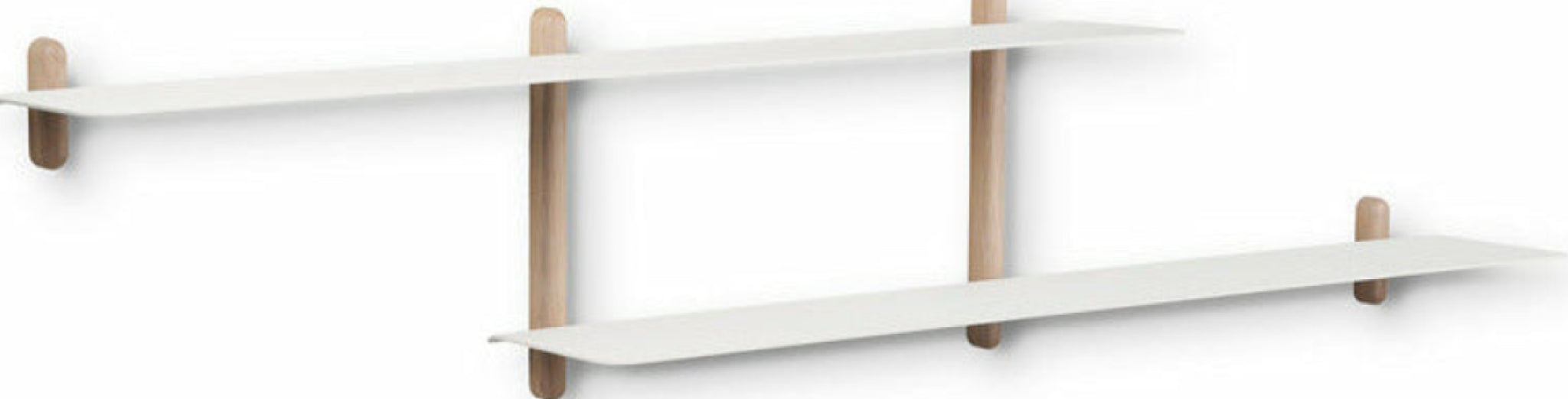 Gejst Nivo Wall Shelf H - Light Oak & White 172 Cm Minimalist Design