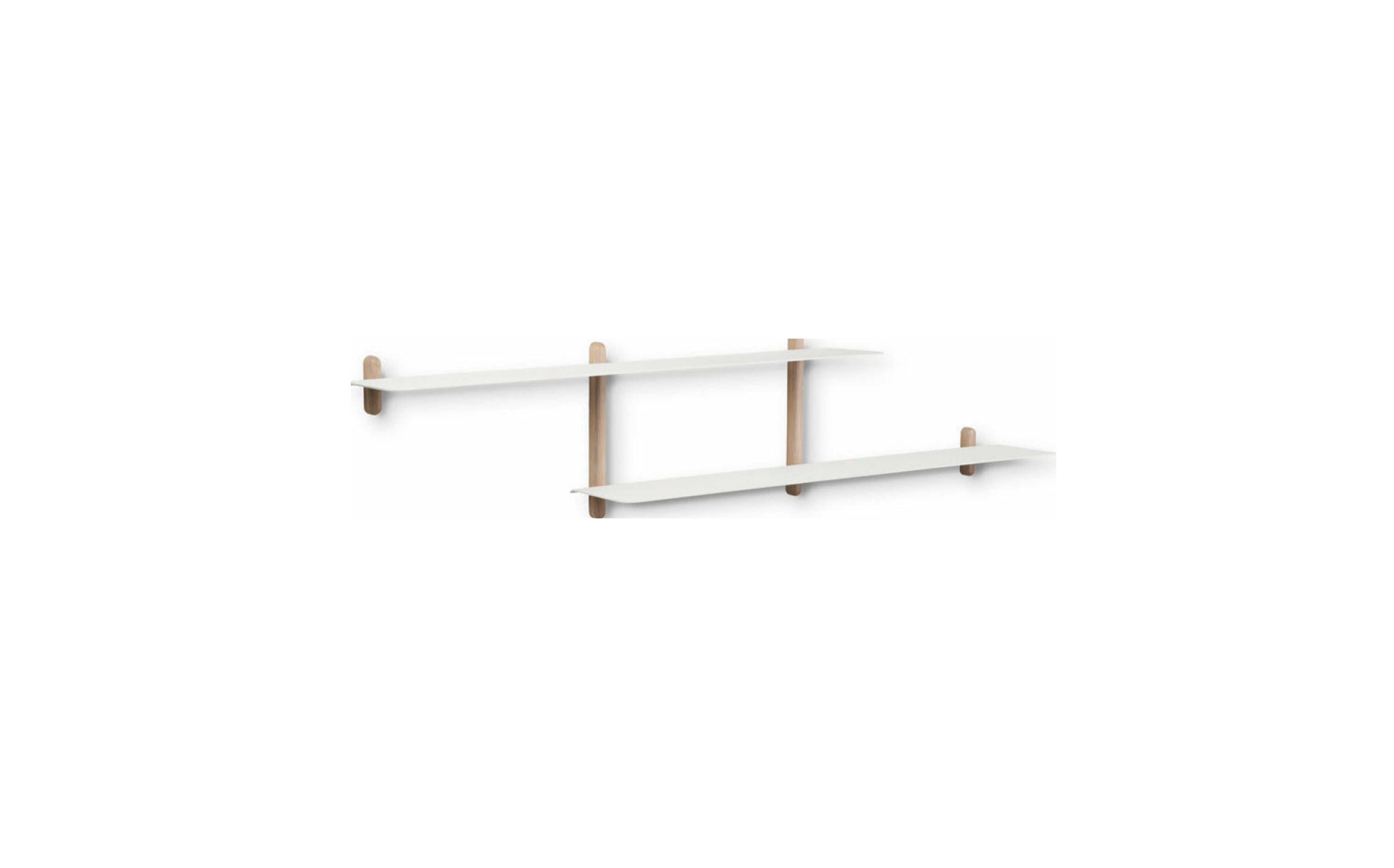 Gejst Nivo Wall Shelf H - Light Oak & White 172 Cm Minimalist Design