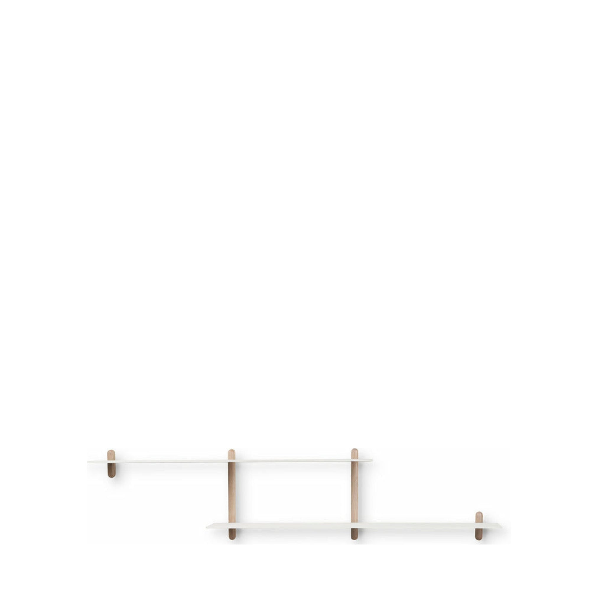 Gejst Nivo Wall Shelf H - Light Oak & White 172 Cm Minimalist Design