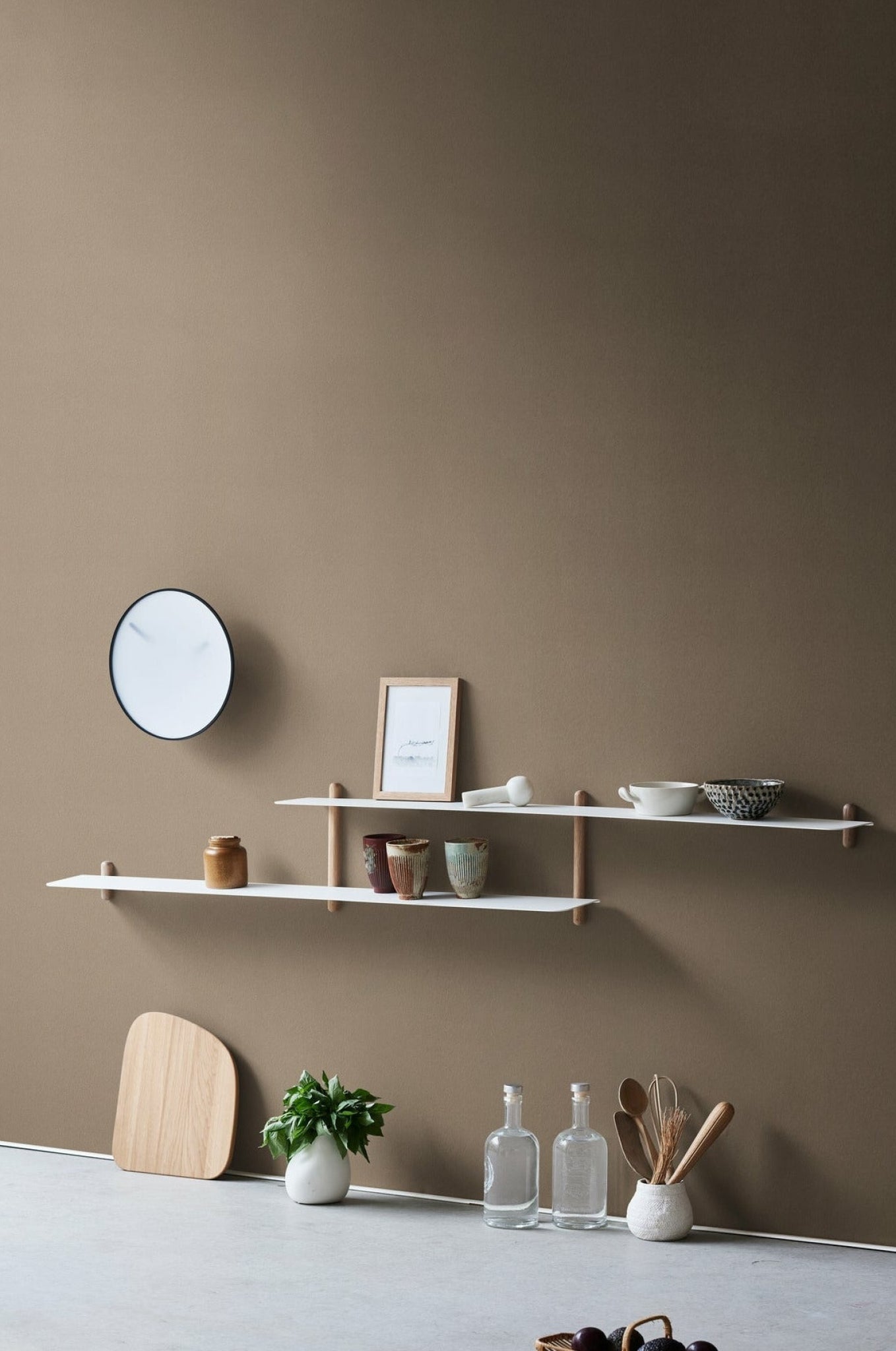 Gejst Nivo Wall Shelf H - Light Oak & White 172 Cm Minimalist Design
