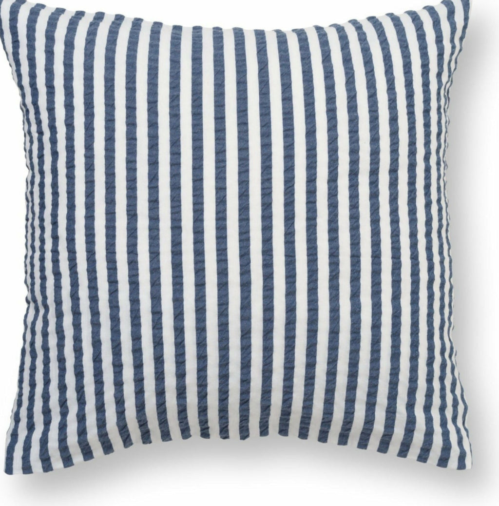 Juna Bæk & Bølge Lines pillowcase 63x60 cm, dark blue/white