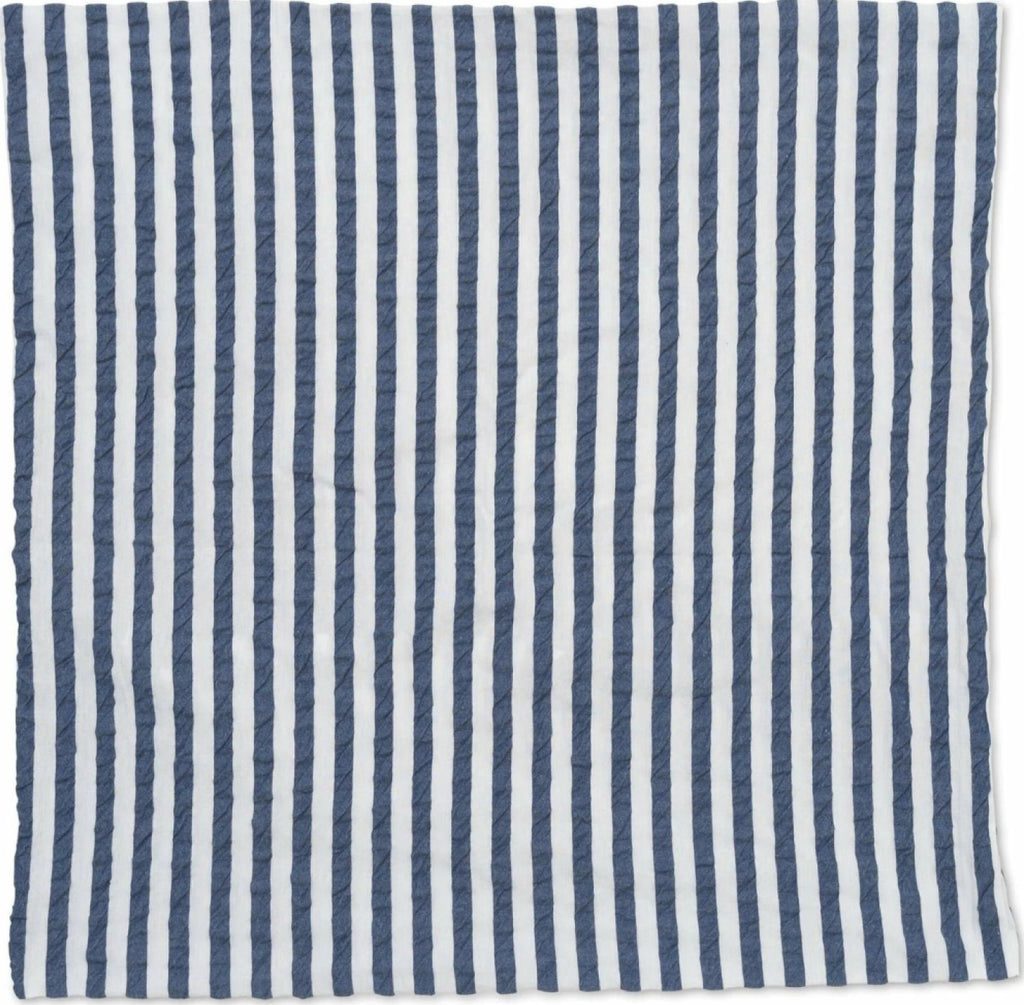 Juna Bæk & Bølge Lines pillowcase 63x60 cm, dark blue/white