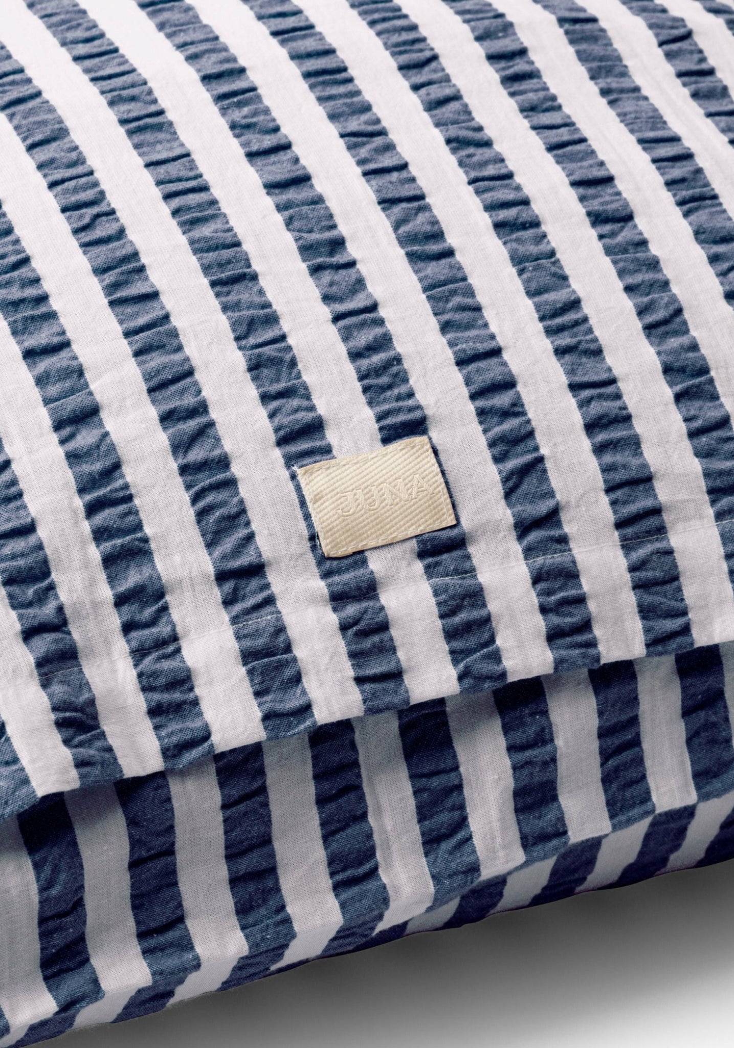 Juna Bæk & Bølge Lines pillowcase 63x60 cm, dark blue/white