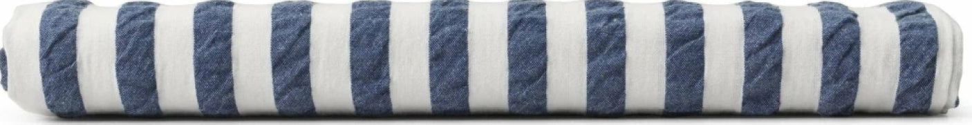 Juna Bæk & Bølge Lines pillowcase 63x60 cm, dark blue/white