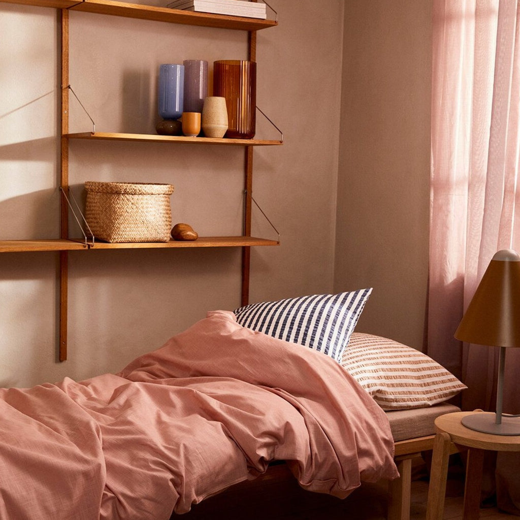 Juna Bæk & Bølge Lines pillowcase 63x60 cm, dark blue/white