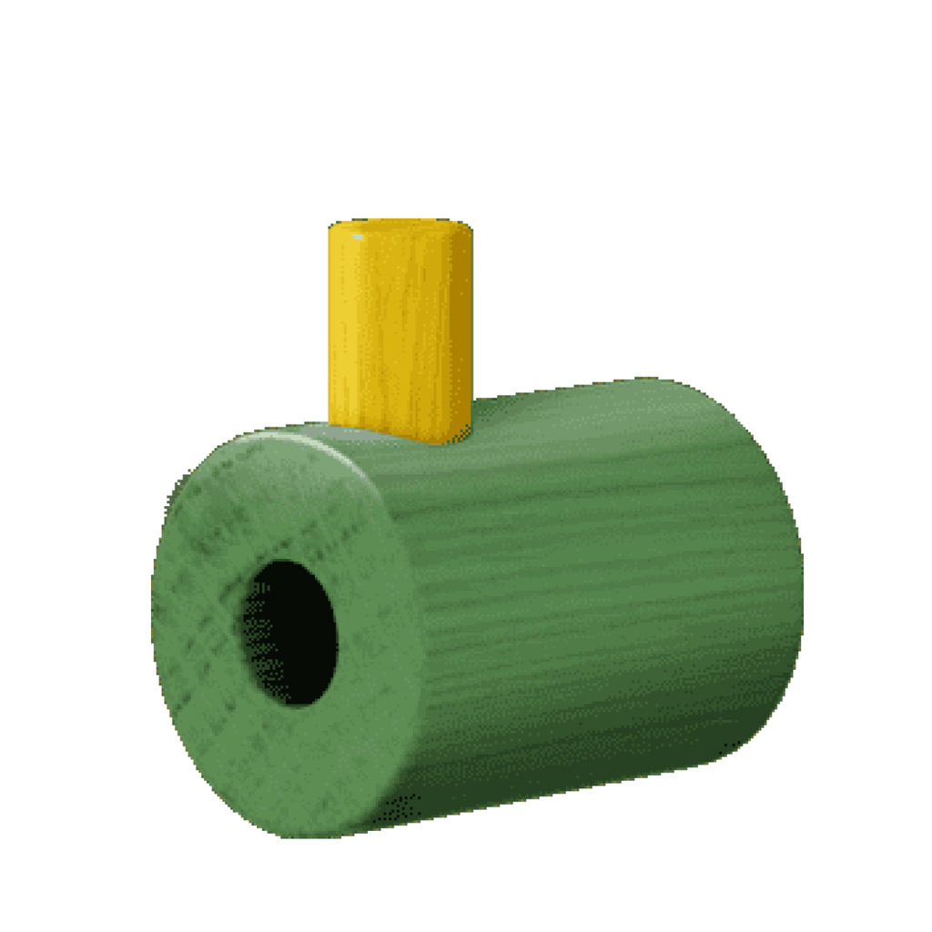 Moebe Oak Wall Hook: Stylish Green/Yellow Design for Any Décor